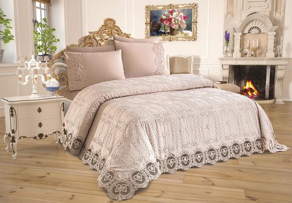 French Laced Dowry Pique Set Margaret Beige