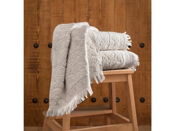 Natural Bouclé Jacquard Star Pattern Triple Bath Towel Set