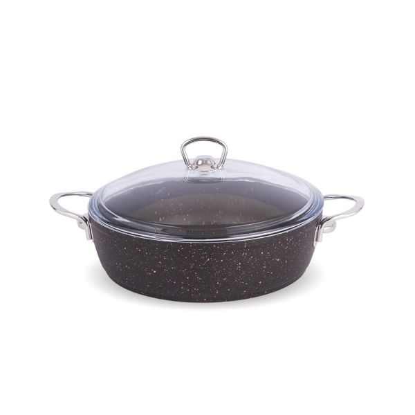 FMS | Metal Saplı Granit Basık Tencere