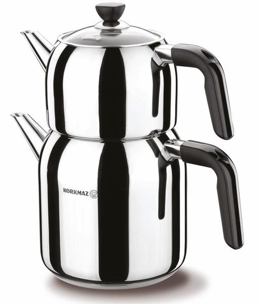 Korkmaz Kappa Büyük Çaydanlık Paslanmaz Çelik 4.3 Litre | İndüksiyon | A079-01