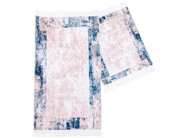 Ensemble de 2 tapis de bain rectangulaires Clariss Crème