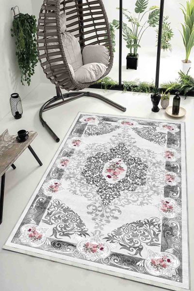 Birkilim Yıkanabilir Dekoratif Halı İpeksi Kaymaz Taban | MLN-IP-HK-056