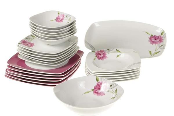 Bricard Fournes 26 Parça Yemek Takımı Çiçekli Kare| 6 Kişilik