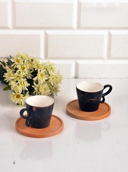 Bayev Damar Desen 2 Kişilik Fincan Takımı Ve Ahşap Altlığı 101148-18-