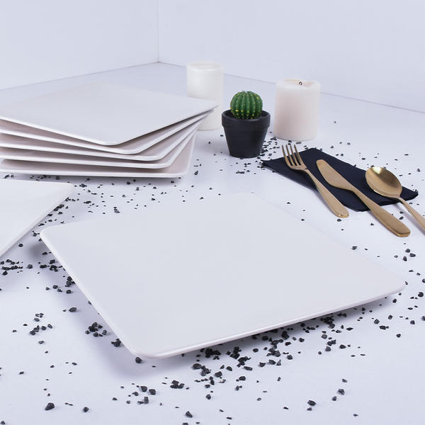 Matte Off White Siera Serving Plate 25 Cm 6 Pieces | Keramika