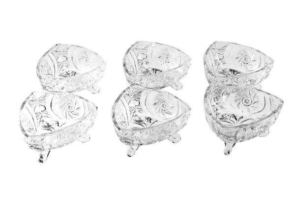 Cam Şekerlik Çerezlik Kase 6 Adet Seti Yüksek Kalite