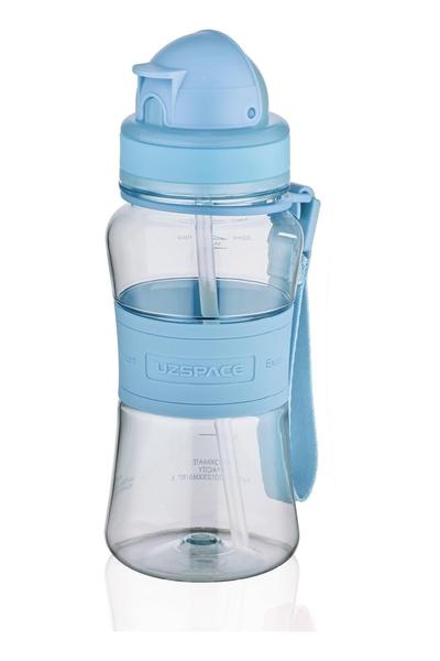 Bayev Mavi Pipetli Tritan Çocuk Bpa Içermez Şeffaf Su Matarası 350 ml