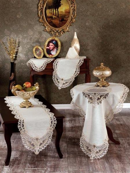 Dila Keten Salon Takımı 5 Parça Bej