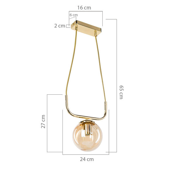 Terena Single Pendelleuchte Gold