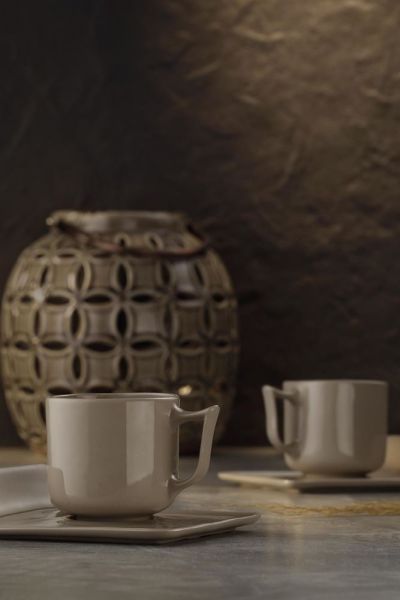 Kütahya Porselen Despina 4 Parça Kahve Takımı Bej