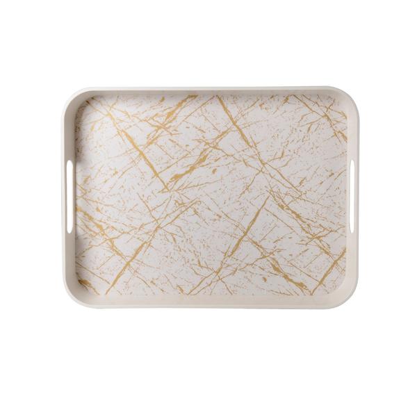 30x40 CM GOLD MARBLE PATTERN NON-SLIP MELAMINE TRAY | SILK-FRM900A