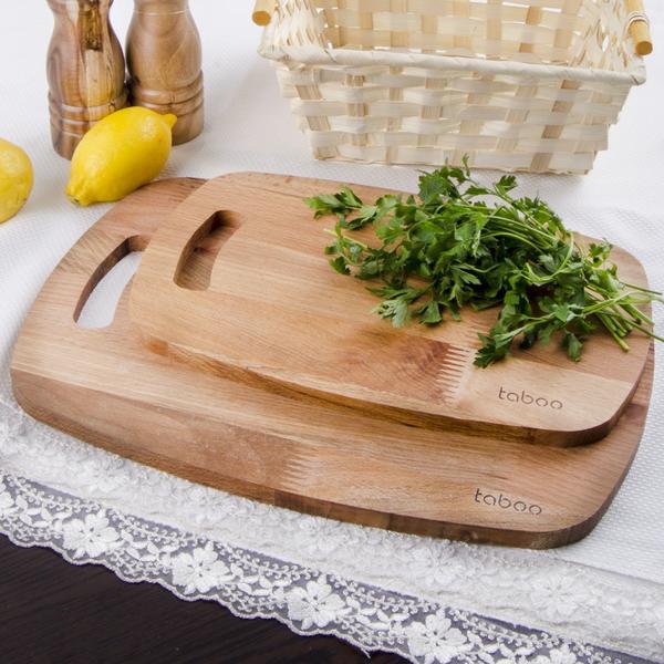 Holzschneide- / Präsentationsbrett 2 Stück Tab-1032 | Tabu