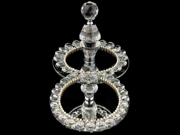 Dekonaz 2 Katlı Kristal Servis Tabağı | DTX-Kristal-92G