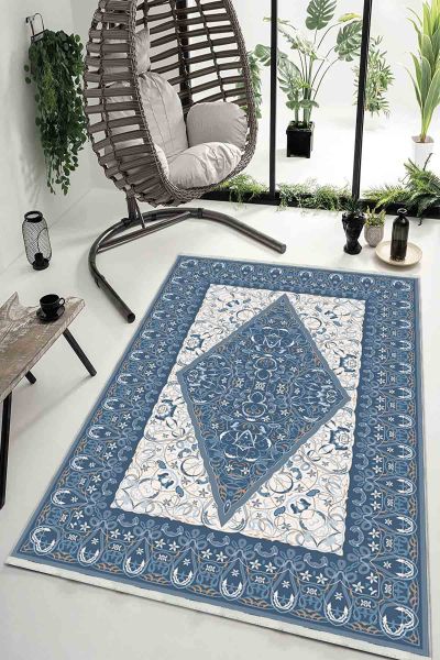Birkilim Yıkanabilir Dekoratif Halı İpeksi Kaymaz Taban | MLN-IP-HK-037
