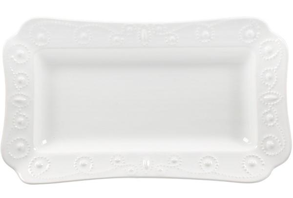 Dekonaz Porzellan Servier Teller Perlen Design | Weiß