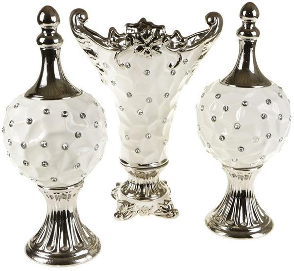 Almina 3'lü Dekoratif Vazo Seti | AL-7818