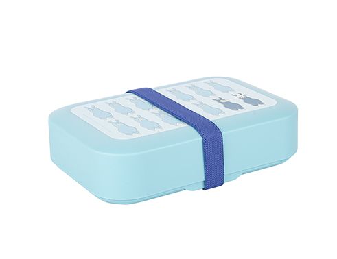 004-01-blue llama patterned plastic lunch box