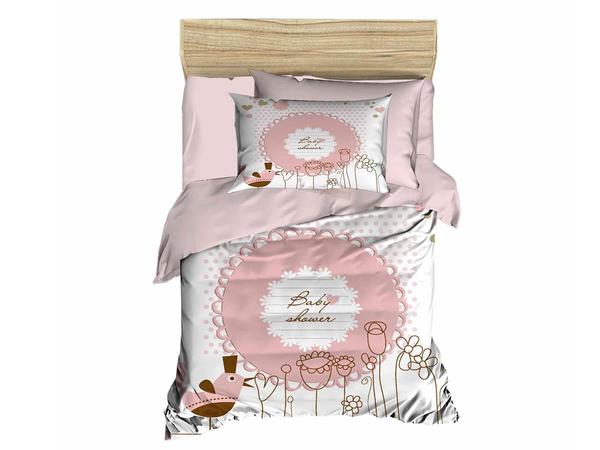 Ensemble de housse de couette bébé 3D imprimé numérique Bird Cream