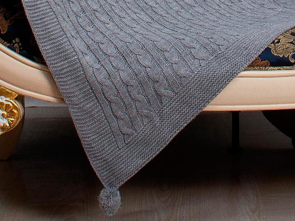 بطانية تريكو تريكو منقوشة للتلفاز رمادي