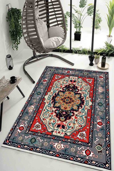 Birkilim Yıkanabilir Dekoratif Halı İpeksi Kaymaz Taban | MLN-IP-HK-039