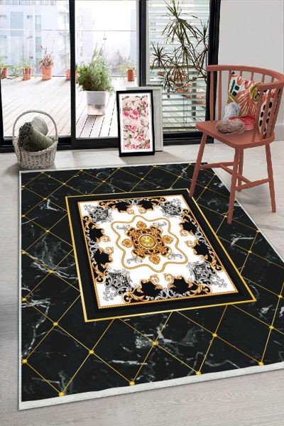 Birkilim Yıkanabilir Dekoratif Halı İpeksi Kaymaz Taban | MLN-IP-HS-166