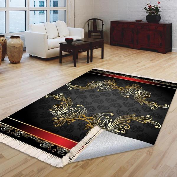 Milano Yıkanabilir Dekoratif Halı Kaymaz Taban | 8mm | Siyah | MLN-HK017-1