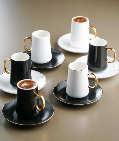6Lı Porselen Kahve Fincan Takımı