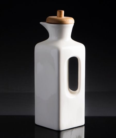 Acar | La Pure Bamboo Lid Square Porcelain Oil Pot 20 cm