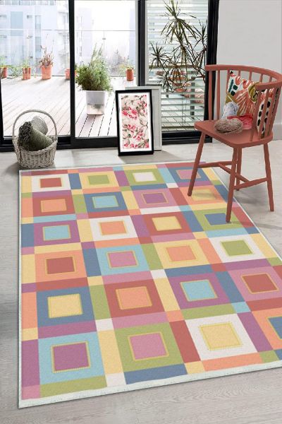 Birkilim Yıkanabilir Dekoratif Halı İpeksi Kaymaz Taban | MLN-IP-HS-194