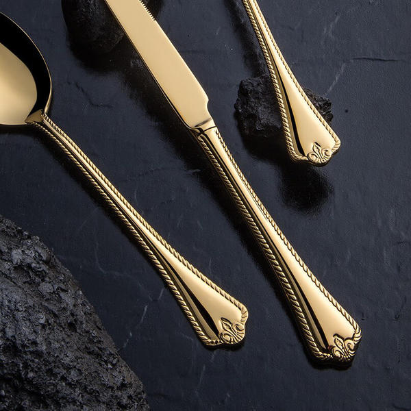 84-teiliges Besteckset aus Titan Fulya Gold mit Lederbox