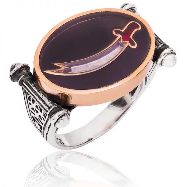 Gümüş Zülfikar Kılıcı Erkek Yüzük