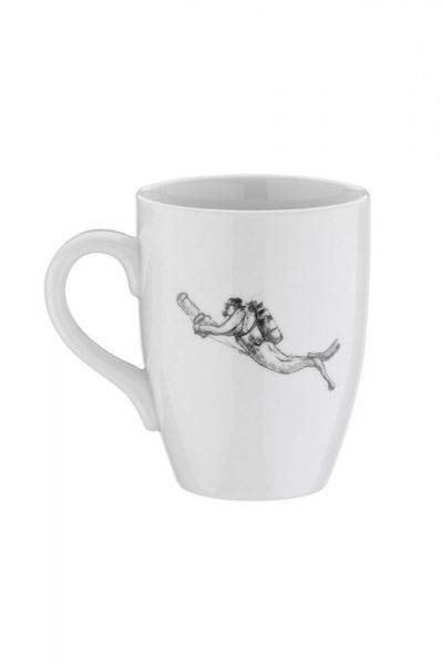 Kütahya Porselen Sporcu Mug Bardak Dalgıç