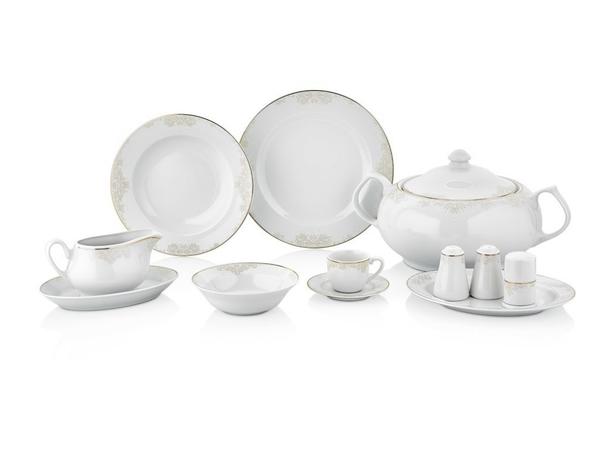 Taç Valery Mastery 85 Parça Yemek Takımı | Oval | Gold | 12 Kişilik | TAC-2089