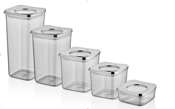 Vip Ahmet Güneş Serisi Kare Şeffaf Saklama Kabı 5'li Set | Füme Renk | VIPAHMET-VP-285