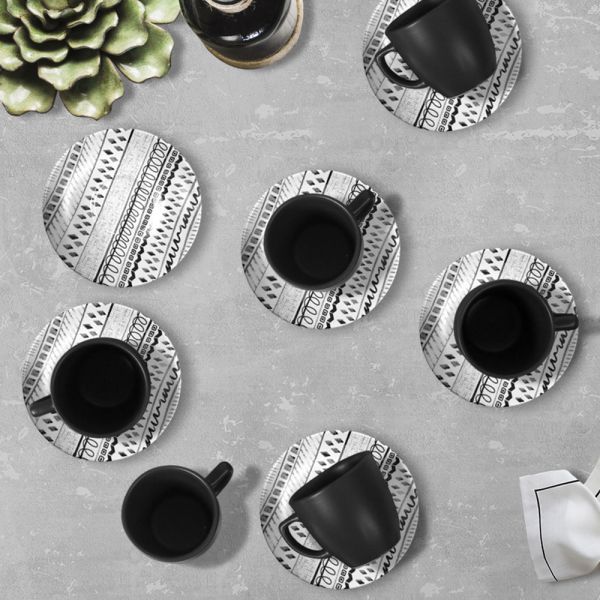 Cool Black Kahve Fincan Takımı 12 Parça 6 Kişilik - 18409 | Keramika