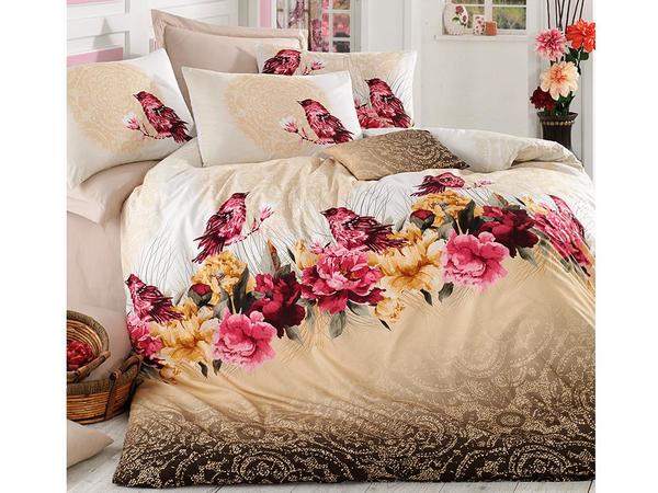 Bush Bird 100% Cotton Double Duvet Cover Set Brown | Best Class