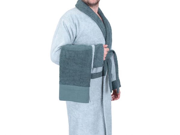 طقم روب حمام من Dowry Diyari True Match قطن ليندن بينك