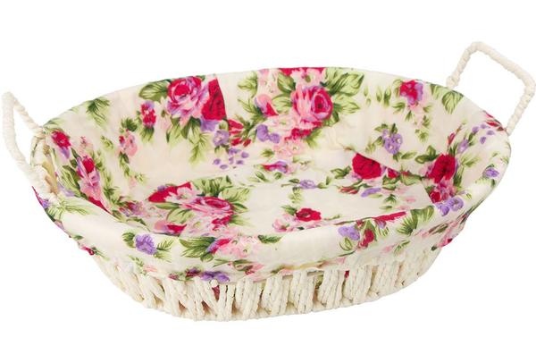 Dekonaz Ekmek Sepeti Oval Çiçek Desenli 31x25 cm | By-tu20139m-2