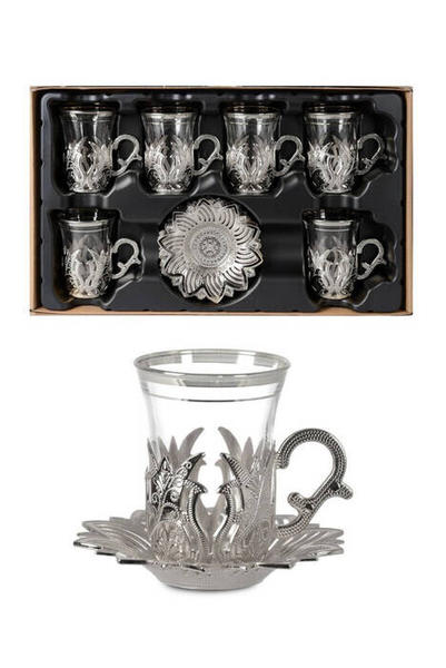 Ahsen 6 Piece Tea Set Silver