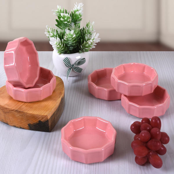Pink Mini Wheel Cookie / Sauce 8 Cm 6 Pieces | Keramika