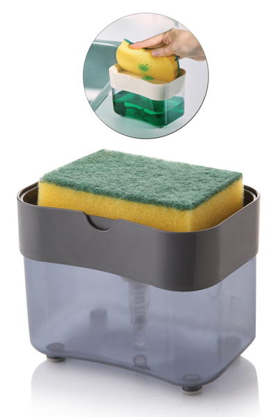 Akrilik Lüx Üsten Basmalı Bulaşık Deterjanlığı Ve Süngerliği