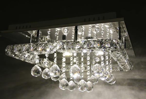 Almina | LED-Deckenleuchte | 45 x 45 cm | Silber| Karo | MX1606-450L