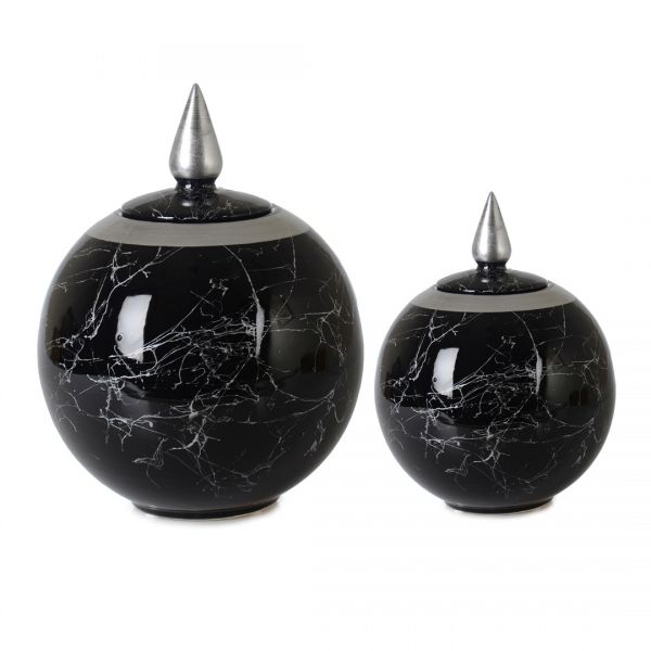 BN 323 DOUBLE CUP BLACK MARBLE DECOR GUMUS | IPEK-SRB487
