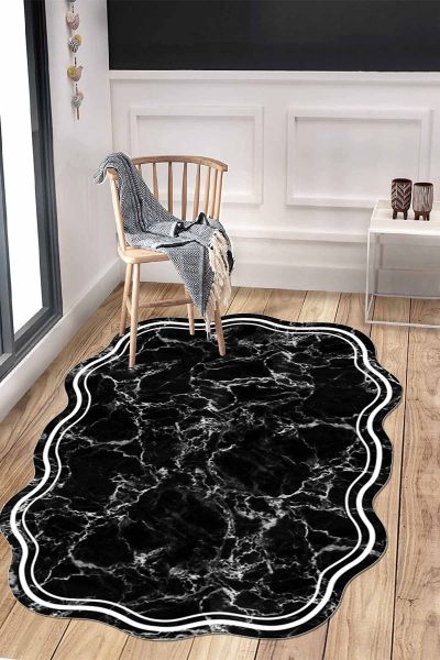 Birkilim Lazer Kesim Yıkanabilir İpeksi Kaymaz Taban Dekoratif Halı | MLN-IP-HT-795