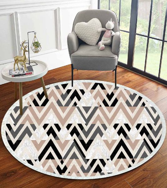 Birkilim Yuvarlak Yıkanabilir Dekoratif Halı İpeksi Kaymaz Taban | MLN-IP-YU-HT-779