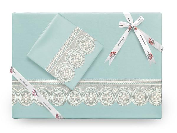 Birella Plain Französisch geschnürten Bettbezug Set Nilgrün