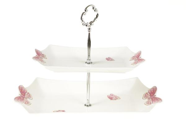 Duygu 2 Katlı Porselen Kurabiyelik Kelebek