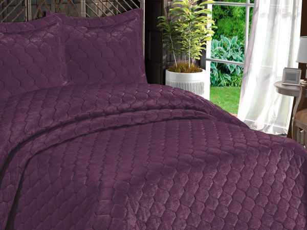 Lisbon Quilted Double Bedspread Purple