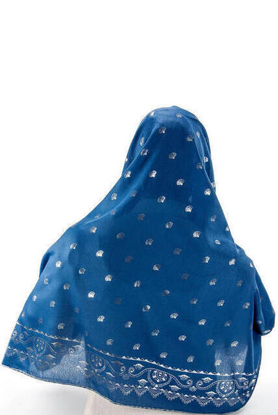 Pano Desenli Varaklı Mavi Örtü