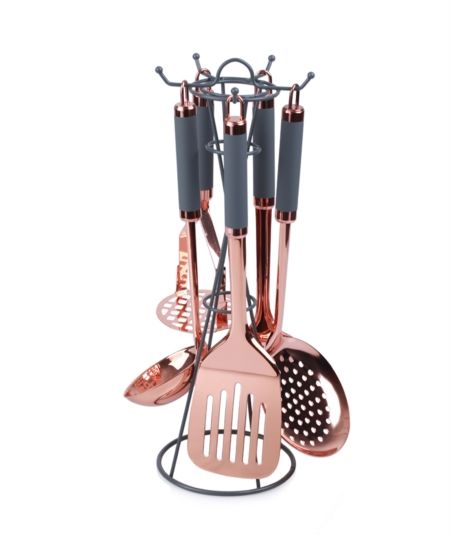 Acar Mutfak | 6 Parça Bakır Siyah Mutfak Seti